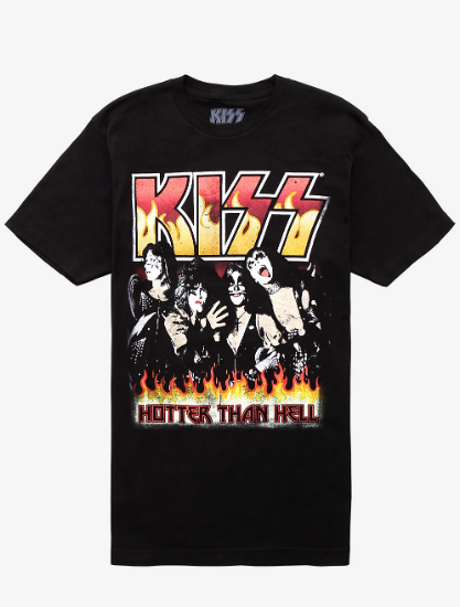 kiss hotter than hell t shirt